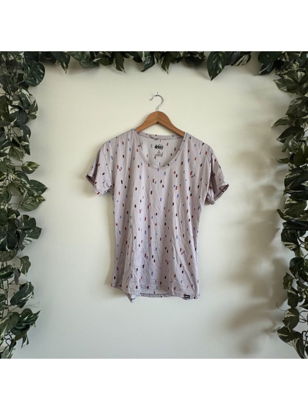 REI Co-Op Athletic Sahara Scoop Neck Short Sleeve Shirt Confetti Multi Size S